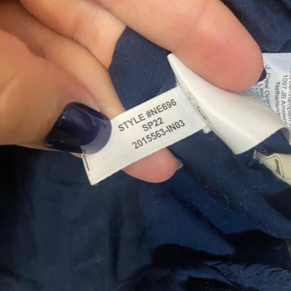 Madewell Smock-Waist Ruffle Mini Skirt in Navy Blue Bandana Flower Sz 2 - Picture 9 of 10